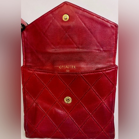 🌟Vintage Chanel Red Compact Wallet - Picture 3 of 13